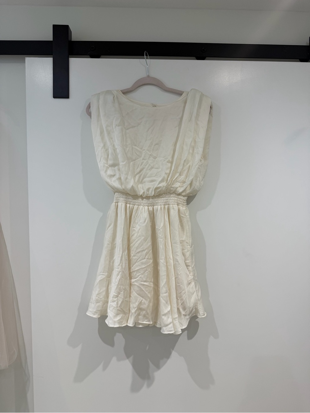 Mustard Seed Cream Sleeveless Blouson Waist-Defined Tunic
